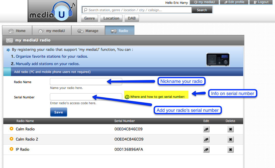 Soporte para Radios por Internet de Calm Radio - Modelos de Radio